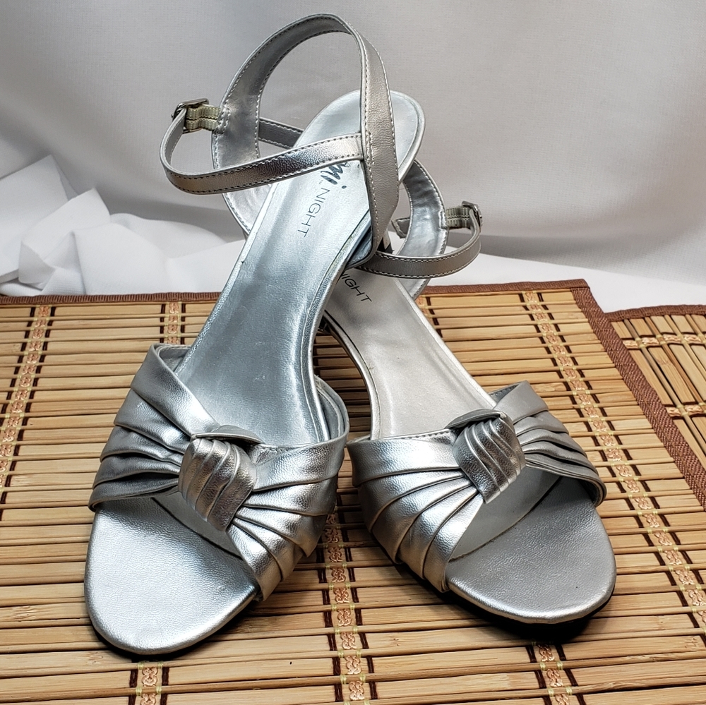 Fioni Nights Silver Heels - Size 9.5